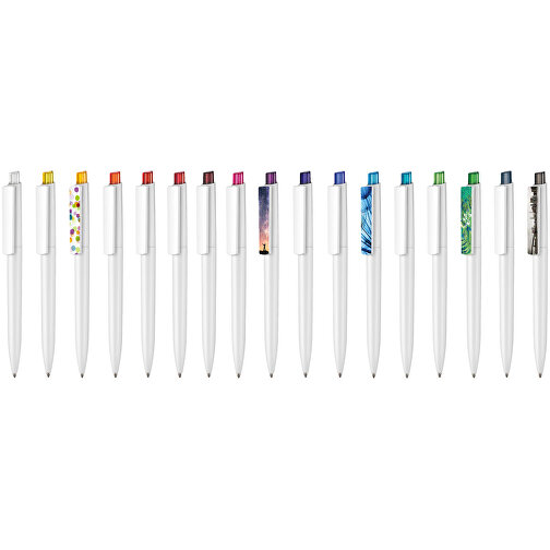 Kugelschreiber Crest ST , Ritter-Pen, weiß/pflaume-lila-TR/FR, ABS-Kunststoff, 14,90cm (Länge), Bild 4