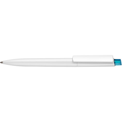 Kugelschreiber Crest ST , Ritter-Pen, weiss/türkis-TR/FR, ABS-Kunststoff, 14,90cm (Länge), Bild 3