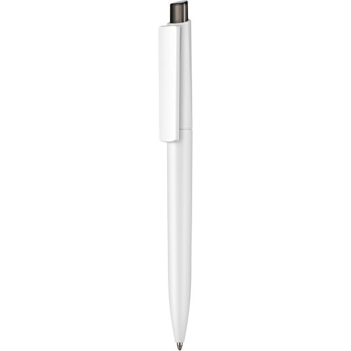 Kugelschreiber Crest ST , Ritter-Pen, weiß/smoke-grey, ABS-Kunststoff, 14,90cm (Länge), Bild 1
