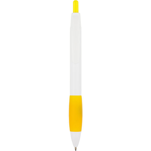 Kugelschreiber Kandi , Promo Effects, weiss / gelb, Kunststoff, 14,10cm (Länge), Bild 2