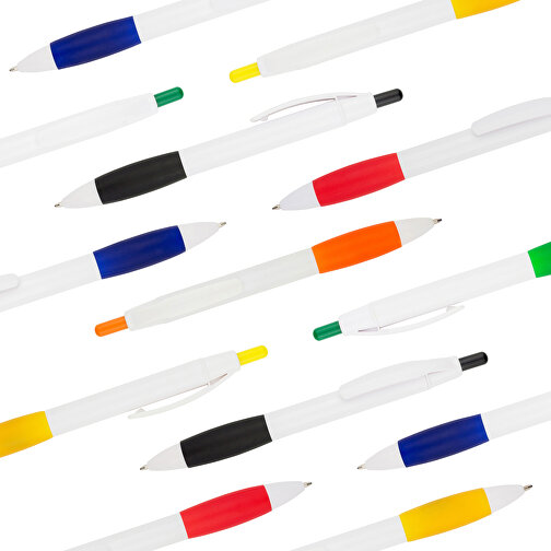 Kugelschreiber Kandi , Promo Effects, weiss / gelb, Kunststoff, 14,10cm (Länge), Bild 6