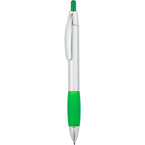 Kugelschreiber Kandi , Promo Effects, silber / grün, Kunststoff, 14,10cm (Länge), Bild 1