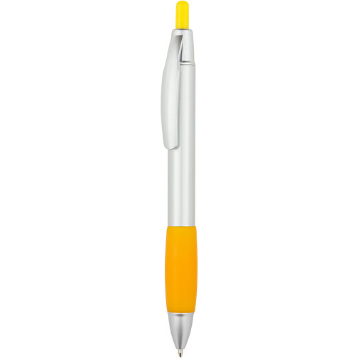 Kugelschreiber Kandi , Promo Effects, silber / gelb, Kunststoff, 14,10cm (Länge), Bild 1