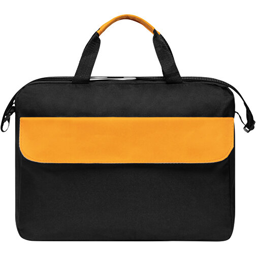 Dokumententasche BRISTOL , orange, schwarz, 300D Polyester, 39,00cm x 7,50cm x 29,00cm (Länge x Höhe x Breite), Bild 2