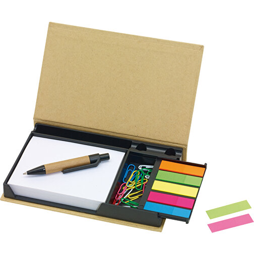 Memo-Box DRAWER , braun, Kunststoff / Papier, 16,50cm x 2,20cm x 10,40cm (Länge x Höhe x Breite), Bild 3