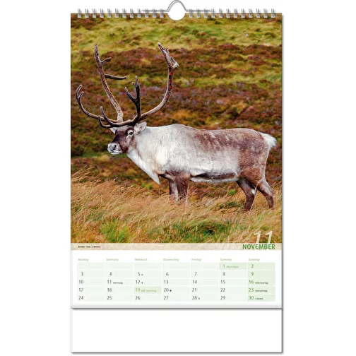 Calendrier 'Vue sur le royaume des animaux' au format 24 x 38,5 cm, avec reliure Wire-O, Image 12