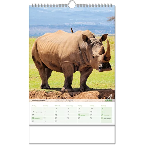 Calendrier 'Vue sur le royaume des animaux' au format 24 x 38,5 cm, avec reliure Wire-O, Image 5