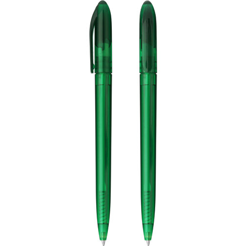Kappen-Drehkugelschreiber 'Cordelia' , grün-transparent, ABS, 13,40cm (Länge), Bild 1