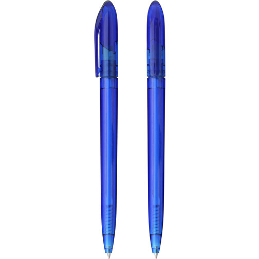Kappen-Drehkugelschreiber 'Cordelia' , blau-transparent, ABS, 13,40cm (Länge), Bild 1