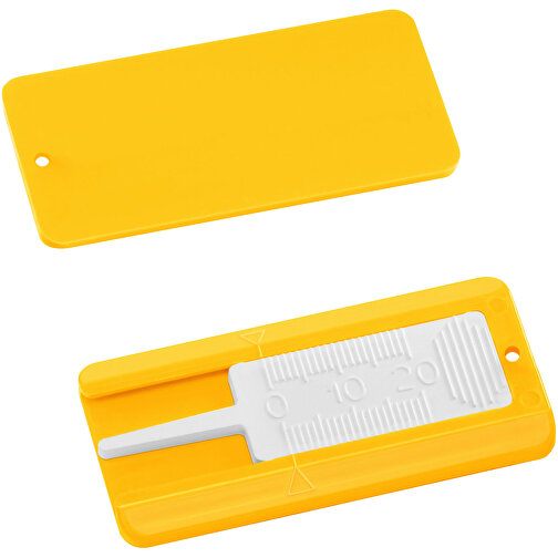 Reifenprofiltiefenmesser , weiß, gelb, PS+PP, 6,50cm x 0,50cm x 3,00cm (Länge x Höhe x Breite), Bild 1