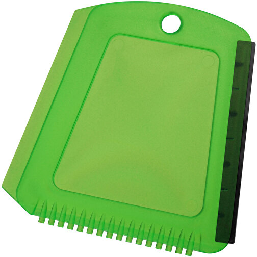 Eiskratzer 'Alpha' , grün-transparent, PS+TPE, 12,00cm x 0,40cm x 12,00cm (Länge x Höhe x Breite), Bild 1
