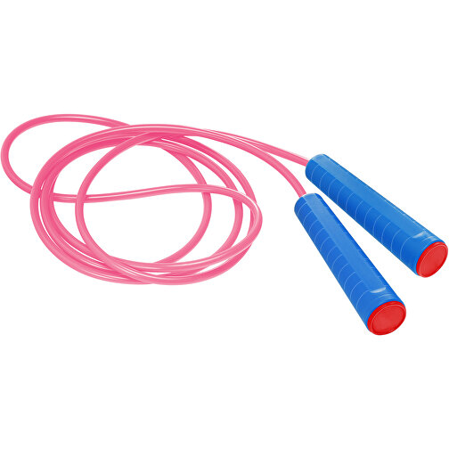 Springseil , blau, rot, pink, PP+PU, 247,00cm (Länge), Bild 1