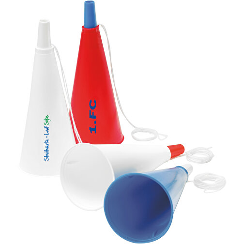 Fan-Horn , weiß, blau, PP+ABS+PES, 16,70cm (Höhe), Bild 2