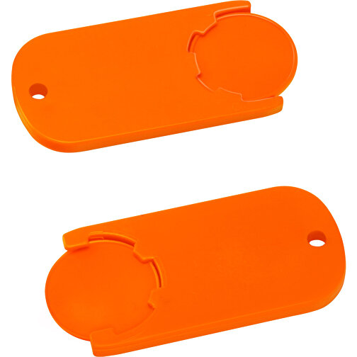 Chiphalter Mit 1€-Chip 'Alpha' , orange, orange, ABS, 6,10cm x 0,40cm x 2,90cm (Länge x Höhe x Breite), Bild 1