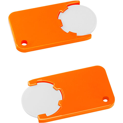 Chiphalter Mit 1€-Chip 'Beta' , weiß, orange, ABS, 5,20cm x 0,30cm x 2,90cm (Länge x Höhe x Breite), Bild 1