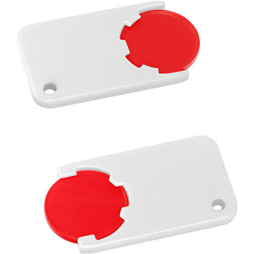 Chiphalter Mit 1€-Chip 'Beta' , rot, weiss, ABS, 5,20cm x 0,30cm x 2,90cm (Länge x Höhe x Breite), Bild 1