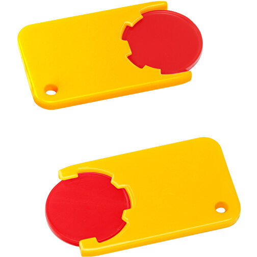 Chiphalter Mit 1€-Chip 'Beta' , rot, gelb, ABS, 5,20cm x 0,30cm x 2,90cm (Länge x Höhe x Breite), Bild 1