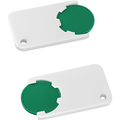 Chiphalter Mit 1€-Chip 'Beta' , grün, weiß, ABS, 5,20cm x 0,30cm x 2,90cm (Länge x Höhe x Breite), Bild 1