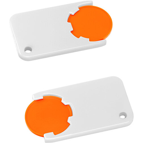 Chiphalter Mit 1€-Chip 'Beta' , orange, weiß, ABS, 5,20cm x 0,30cm x 2,90cm (Länge x Höhe x Breite), Bild 1