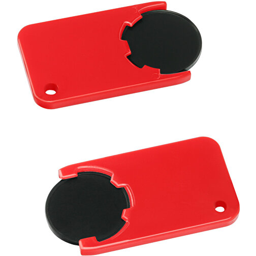 Chiphalter Mit 1€-Chip 'Beta' , schwarz, rot, ABS, 5,20cm x 0,30cm x 2,90cm (Länge x Höhe x Breite), Bild 1