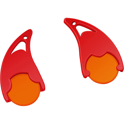Chiphalter Mit 1€-Chip 'Epsilon' , orange, rot, ABS, 5,50cm x 0,40cm x 2,90cm (Länge x Höhe x Breite), Bild 1