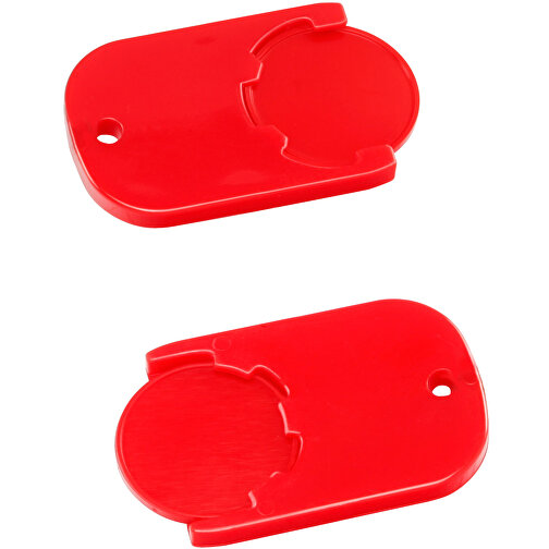 Chiphalter Mit 1€-Chip 'Gamma' , rot, rot, ABS, 4,70cm x 0,40cm x 2,90cm (Länge x Höhe x Breite), Bild 1