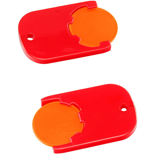 Chiphalter Mit 1€-Chip 'Gamma' , orange, rot, ABS, 4,70cm x 0,40cm x 2,90cm (Länge x Höhe x Breite), Bild 1