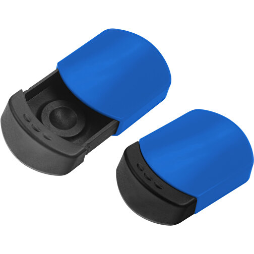Taschen-Aschenbecher , schwarz, blau, ABS+PA, 7,50cm x 2,10cm x 5,00cm (Länge x Höhe x Breite), Bild 1