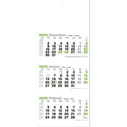 Calendrier mural pliable pour rendez-vous, calendrier 3 mois 'Green3plus', Image 2