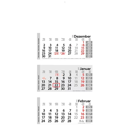 Calendrier mural pliable des rendez-vous, calendrier de 3 mois 'Style', Image 2