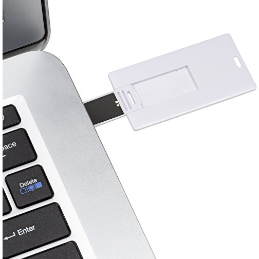 USB Stick CARD Small 2.0 1GB , Promo Effects MB , weiss MB , 1 GB , Kunststoff MB , 3 - 10 MB/s MB , 6,05cm x 0,25cm x 3,00cm (Länge x Höhe x Breite), Bild 4