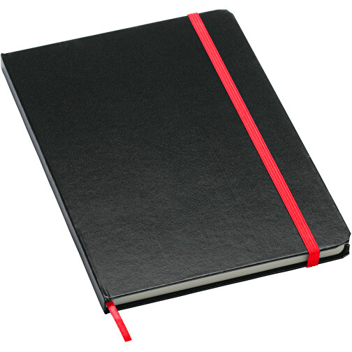 Notizbuch, Maxi , schwarz, rot, PVC+PAP, 21,00cm x 1,20cm x 14,80cm (Länge x Höhe x Breite), Bild 1