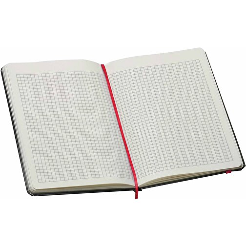 Notizbuch, Maxi , schwarz, rot, PVC+PAP, 21,00cm x 1,20cm x 14,80cm (Länge x Höhe x Breite), Bild 3