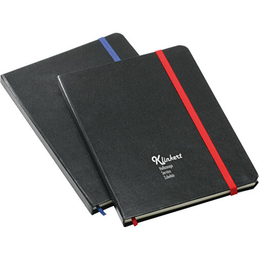 Notizbuch, Maxi , schwarz, blau, PVC+PAP, 21,00cm x 1,20cm x 14,80cm (Länge x Höhe x Breite), Bild 2