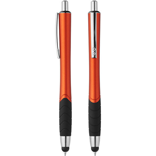 Touchscreen-Druckkugelschreiber 'Atlas' , orange, schwarz, ABS, 13,90cm (Länge), Bild 1
