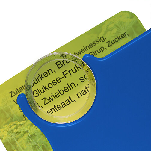 Chiphalter Mit 1€-Chip Und Lupe , grün, blau, ABS+PS+MET, 6,00cm x 0,40cm x 4,00cm (Länge x Höhe x Breite), Bild 3