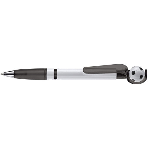 Fan Kugelschreiber Mit Fussball , schwarz, ABS, 14,50cm (Länge), Bild 3