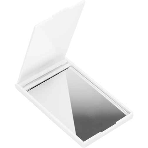 Taschenspiegel RE98-ISPARTA , Re98, weiß, Kunststoff, Glas, 8,60cm x 0,60cm x 5,40cm (Länge x Höhe x Breite), Bild 1
