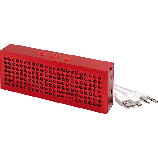 Wireless-Lautsprecher BRICK , rot, Aluminium / Kunststoff, 16,00cm x 5,80cm x 2,70cm (Länge x Höhe x Breite), Bild 1