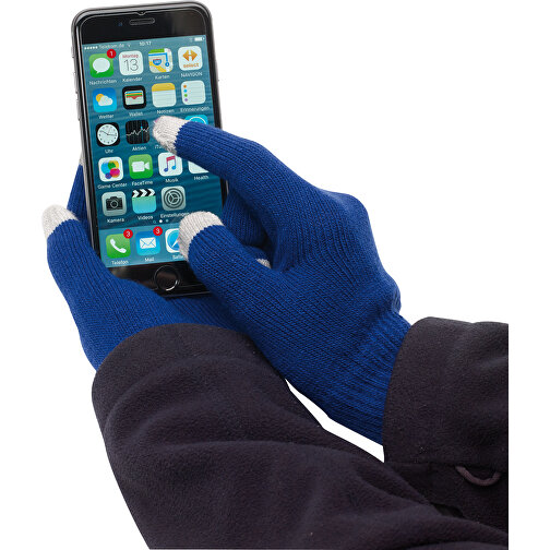 Touchscreen-Handschuh OPERATE , blau, 95% Polyacryl / 5% Elastan, 1,00cm (Länge), Bild 2