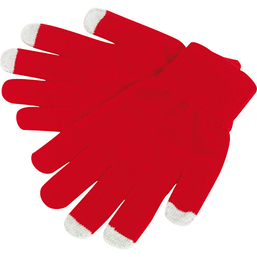 Touchscreen-Handschuhe OPERATE , rot, 95% Polyacryl / 5% Elastan, 1,00cm (Länge), Bild 1