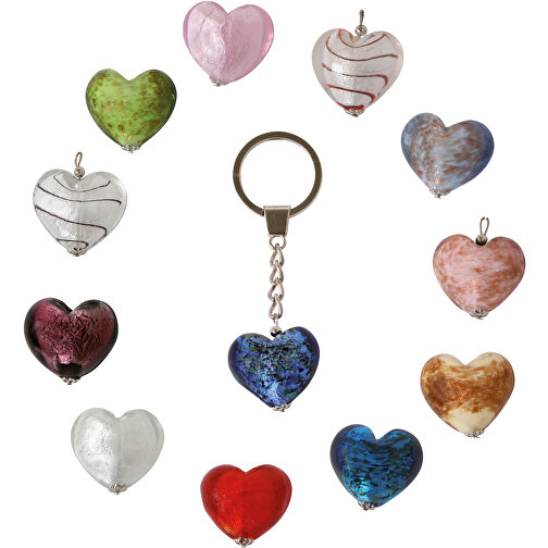 Szklany brelok do kluczy z sercem, rózne, Obraz 2