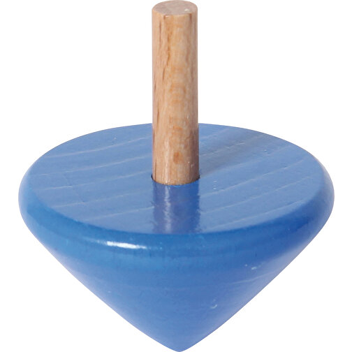 Kreisel Blau D3,3cm , Holz, 4,50cm (Höhe), Bild 3