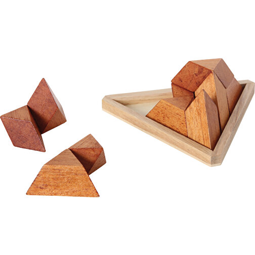 Pyramide, 5-teilig, Im Holzrahmen , Holz, 15,00cm x 11,50cm x 15,00cm (Länge x Höhe x Breite), Bild 2