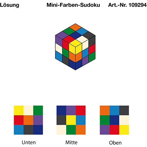 Mini-Farben-Sudoku , Holz, 6,50cm x 1,30cm x 5,00cm (Länge x Höhe x Breite), Bild 5