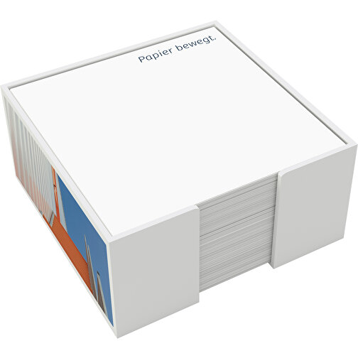 Zettelbox 'Trendy-Junior' 10,5 X 10,5 X 5 Cm , Box: Polystyrol, Füllung: 90 g/m² holzfrei weiss, chlorfrei gebleicht, 10,50cm x 5,00cm x 10,50cm (Länge x Höhe x Breite), Bild 2