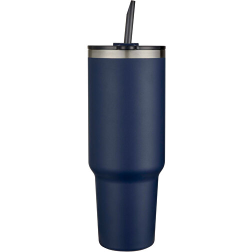 Sydney 1200 Ml Doppelwandiger RCS-zertifizierter Kupfer-Vakuum Isolierbecher Mit Strohhalm , navy, Recycled stainless steel, 14,00cm x 26,50cm x 7,50cm (Länge x Höhe x Breite), Bild 3