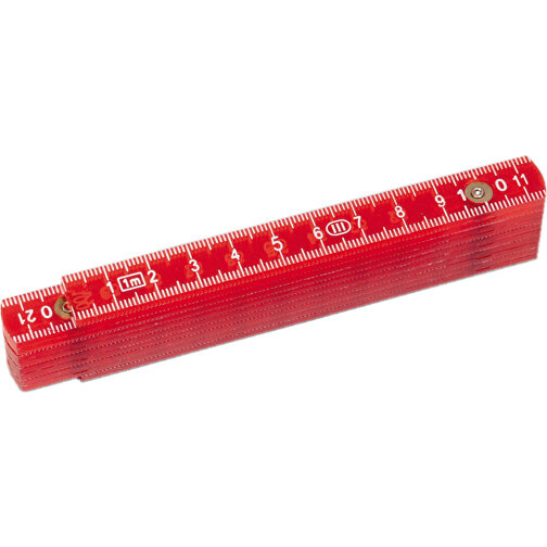 Maßstab Aus Kunststoff 1 M , rot, PVC-Kunststoff, 13,00cm x 1,30cm x 3,00cm (Länge x Höhe x Breite), Bild 1