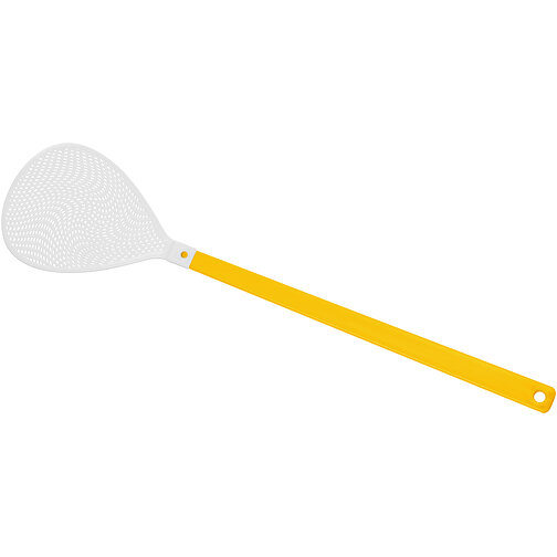 Fliegenklatsche 'Oval' , gelb, weiss, PE+PS, 43,30cm x 0,50cm x 10,20cm (Länge x Höhe x Breite), Bild 1