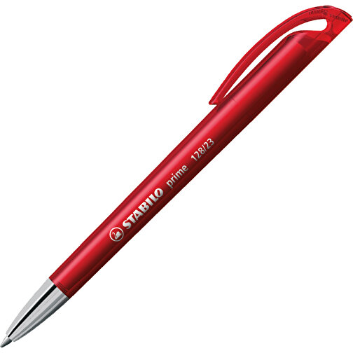 STABILO Prime Kugelschreiber , Stabilo, transparent rot, recycelter Kunststoff, 14,70cm x 1,60cm x 1,20cm (Länge x Höhe x Breite), Bild 2